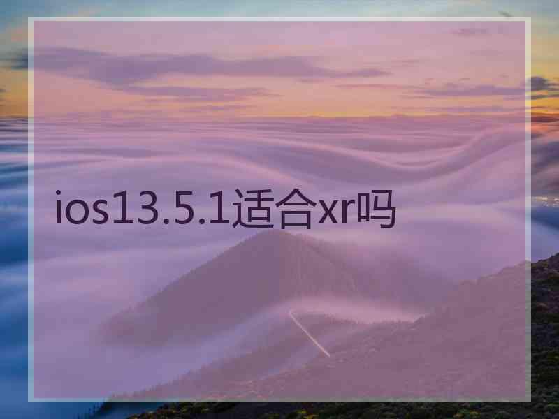 ios13.5.1适合xr吗