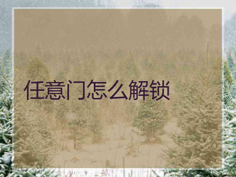 任意门怎么解锁