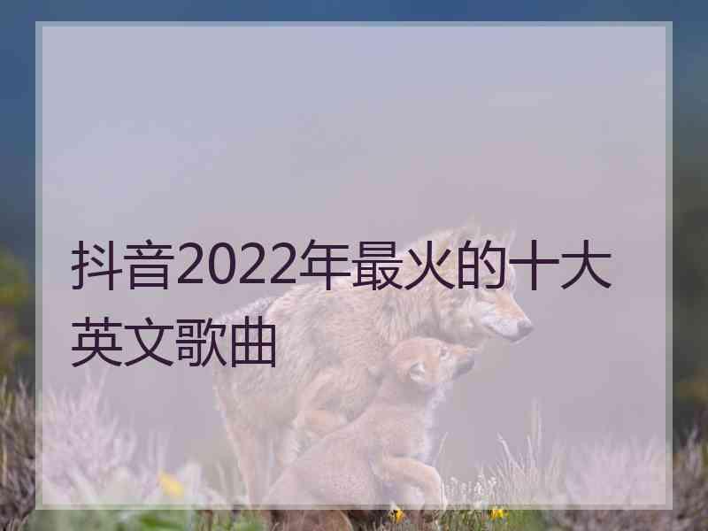 抖音2022年最火的十大英文歌曲