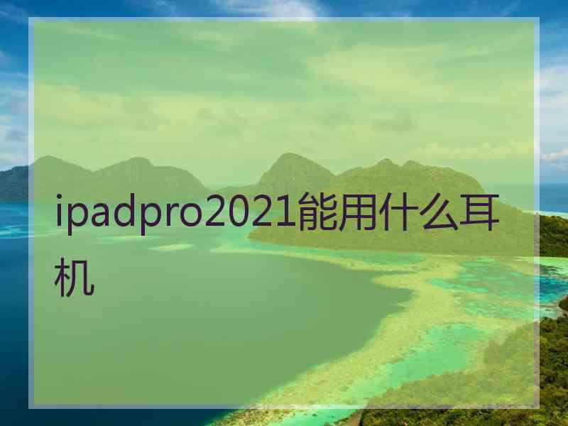 ipadpro2021能用什么耳机