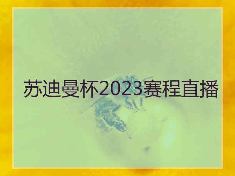 苏迪曼杯2023赛程直播