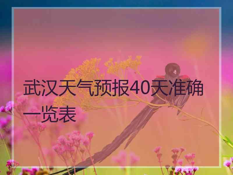 武汉天气预报40天准确一览表