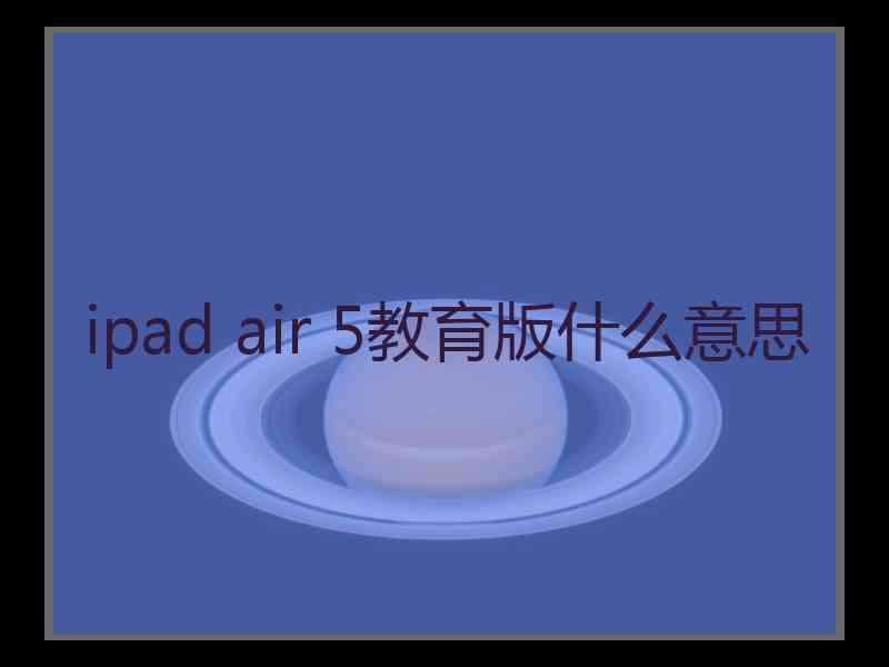 ipad air 5教育版什么意思