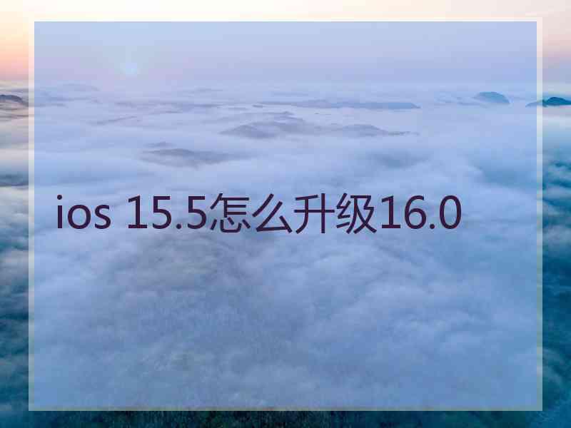 ios 15.5怎么升级16.0