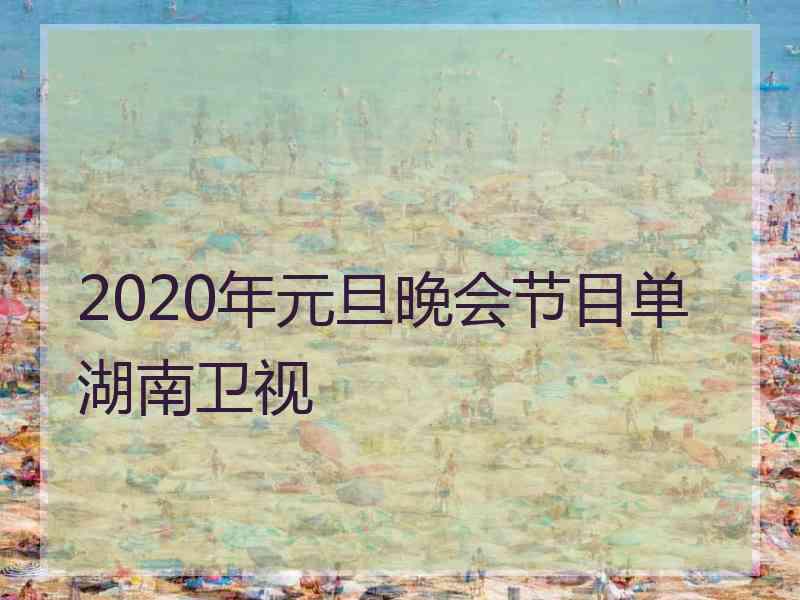 2020年元旦晚会节目单湖南卫视