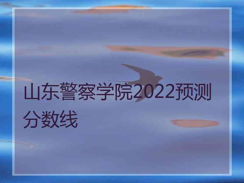 山东警察学院2022预测分数线