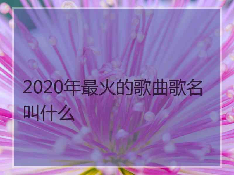 2020年最火的歌曲歌名叫什么