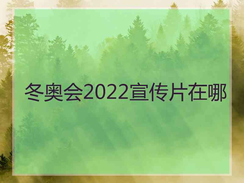 冬奥会2022宣传片在哪