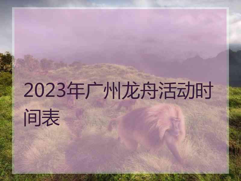 2023年广州龙舟活动时间表