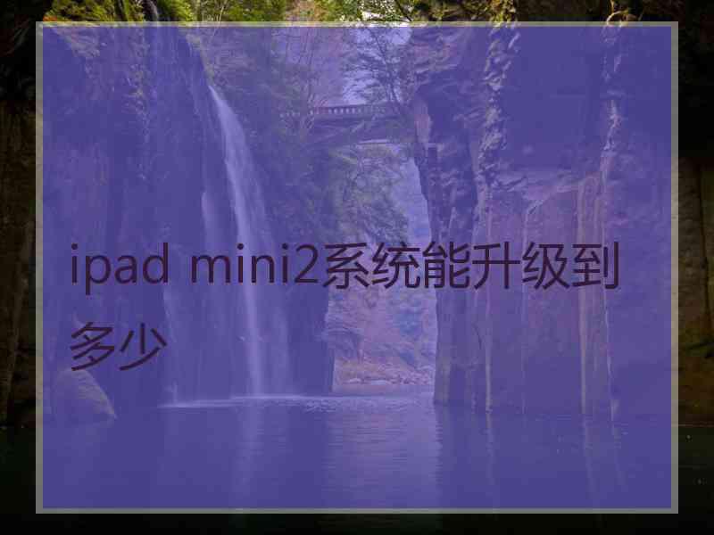 ipad mini2系统能升级到多少