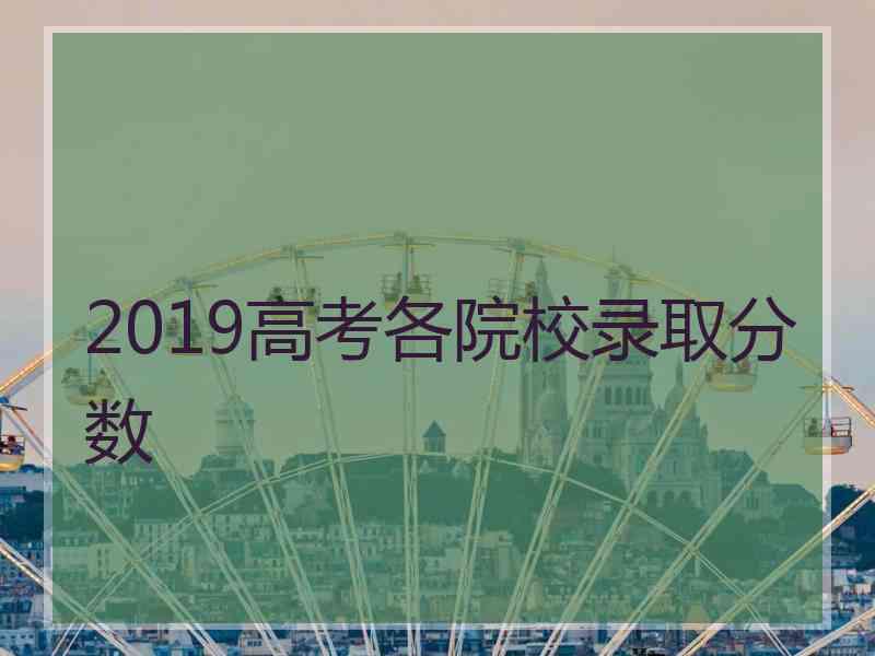 2019高考各院校录取分数