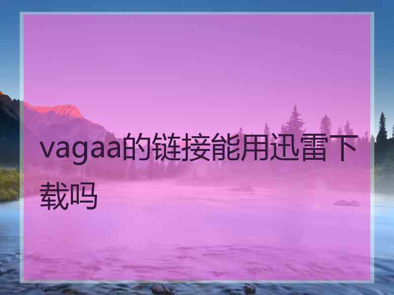 vagaa的链接能用迅雷下载吗