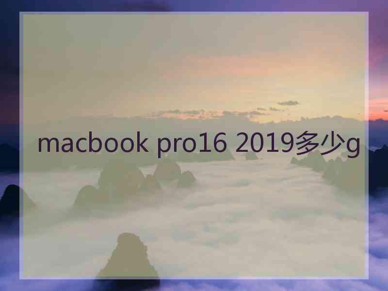 macbook pro16 2019多少g