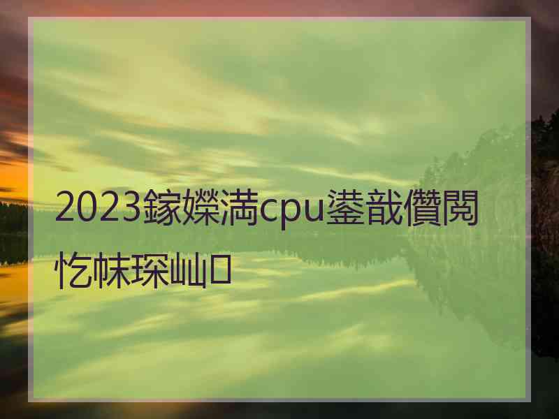 2023鎵嬫満cpu鍙戠儹閲忔帓琛屾