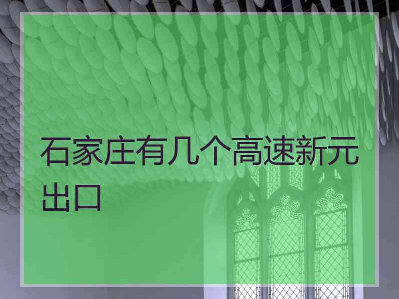 石家庄有几个高速新元出口