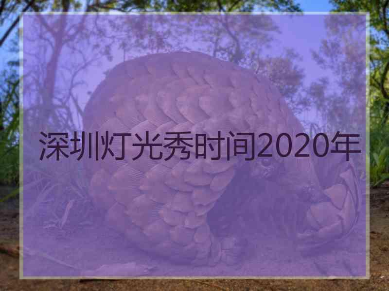 深圳灯光秀时间2020年