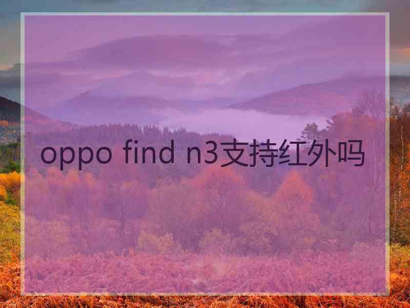 oppo find n3支持红外吗