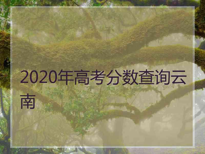 2020年高考分数查询云南