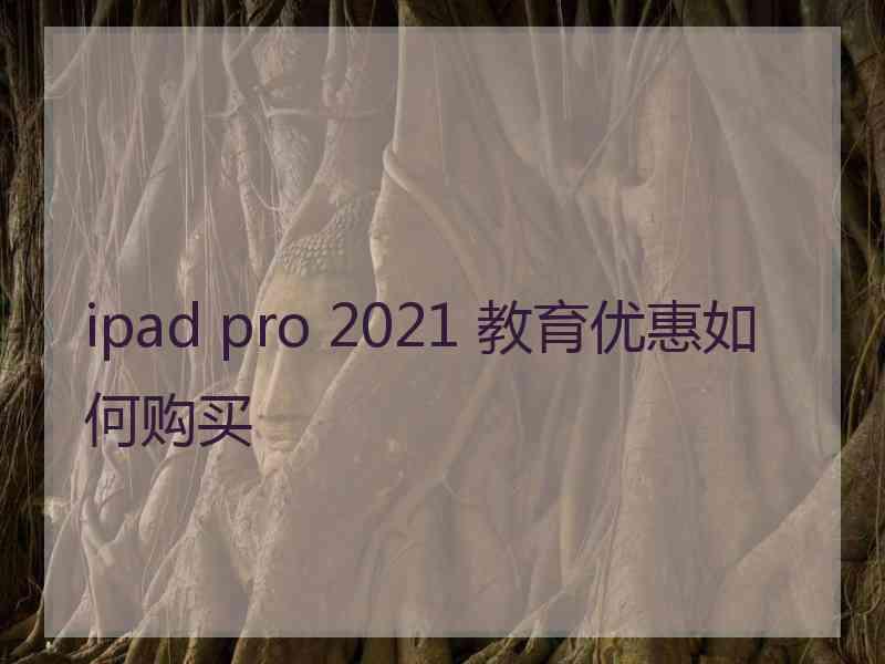 ipad pro 2021 教育优惠如何购买