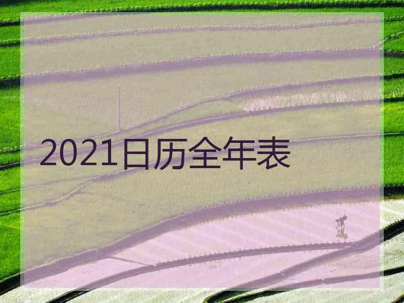 2021日历全年表