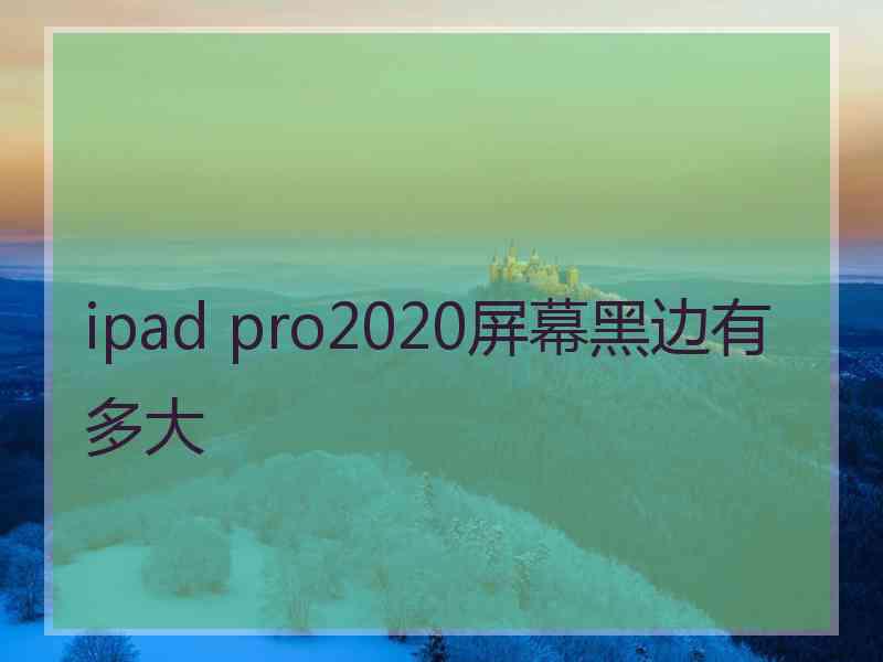 ipad pro2020屏幕黑边有多大