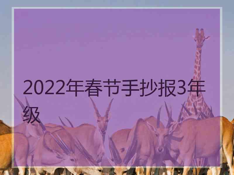 2022年春节手抄报3年级