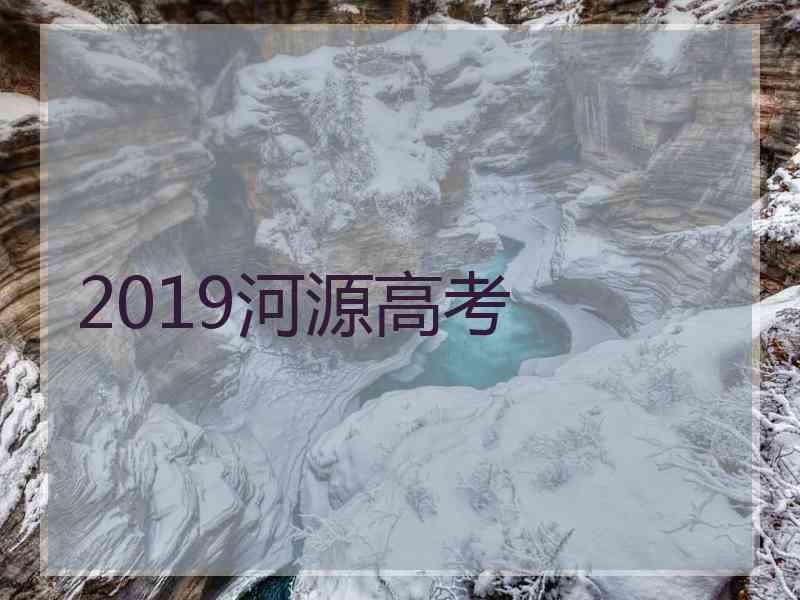 2019河源高考