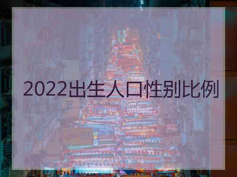 2022出生人口性别比例