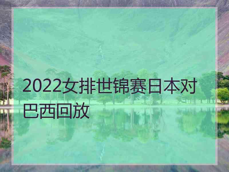 2022女排世锦赛日本对巴西回放