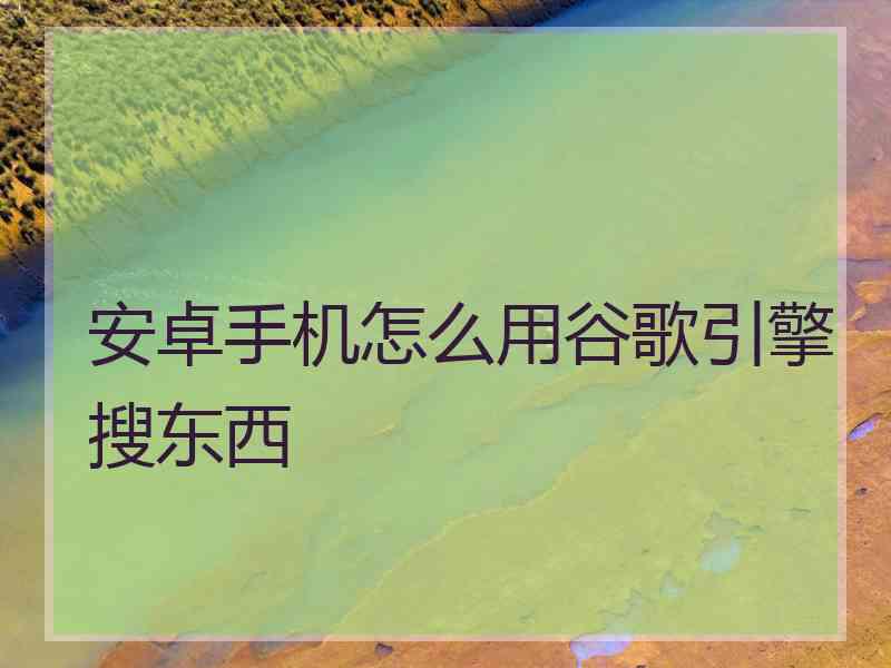 安卓手机怎么用谷歌引擎搜东西