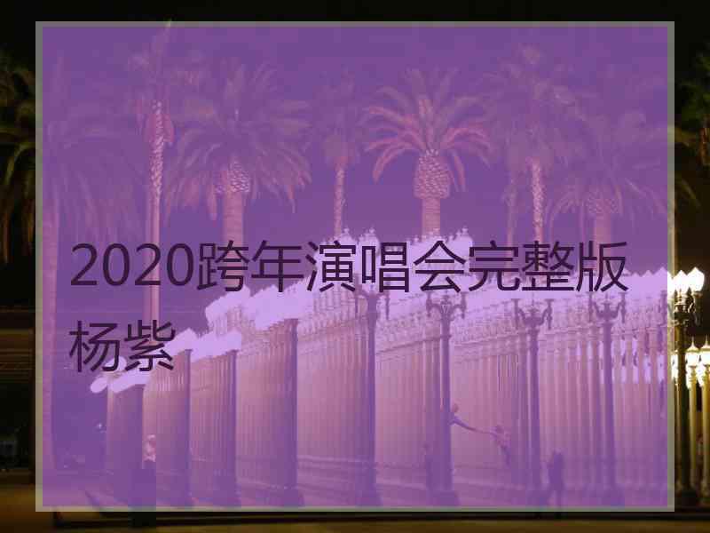 2020跨年演唱会完整版杨紫