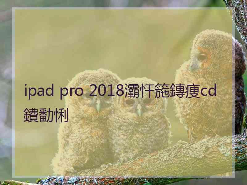 ipad pro 2018灞忓箷鏄痩cd鐨勫悧