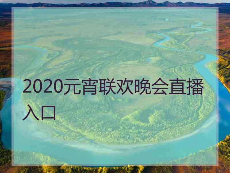 2020元宵联欢晚会直播入口