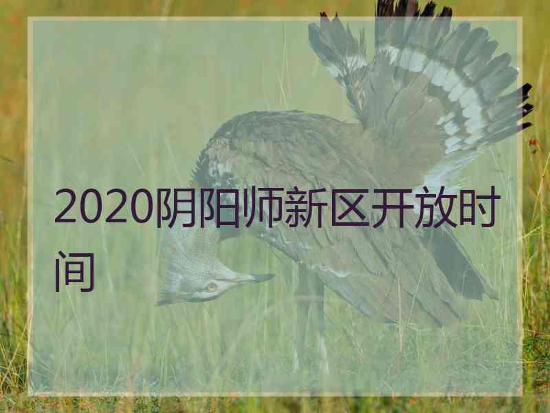 2020阴阳师新区开放时间