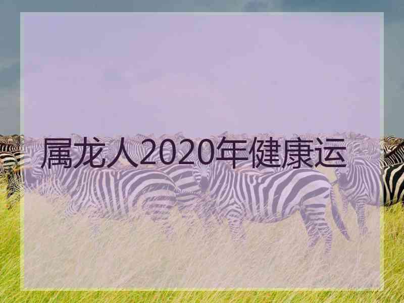 属龙人2020年健康运