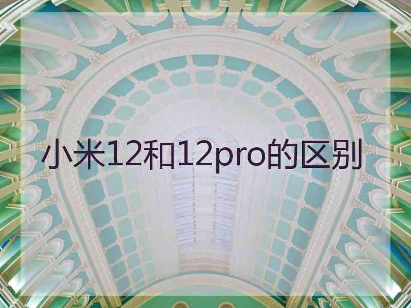 小米12和12pro的区别