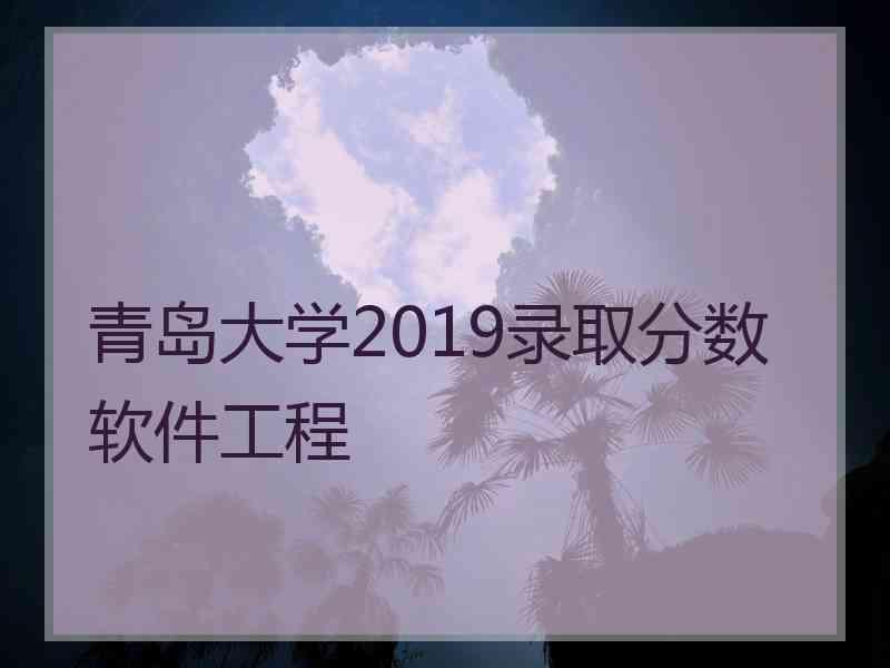 青岛大学2019录取分数软件工程