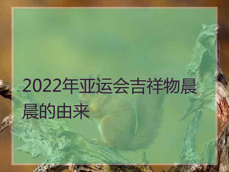 2022年亚运会吉祥物晨晨的由来