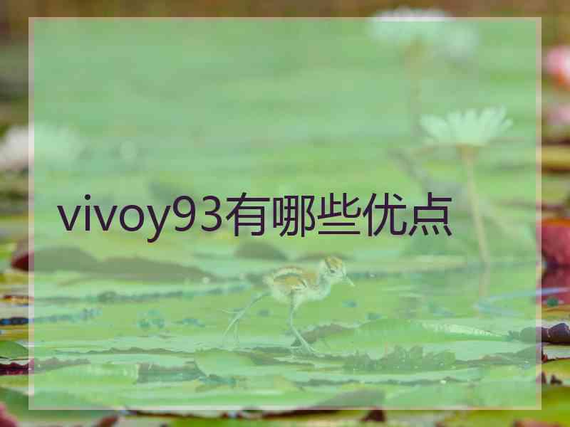 vivoy93有哪些优点