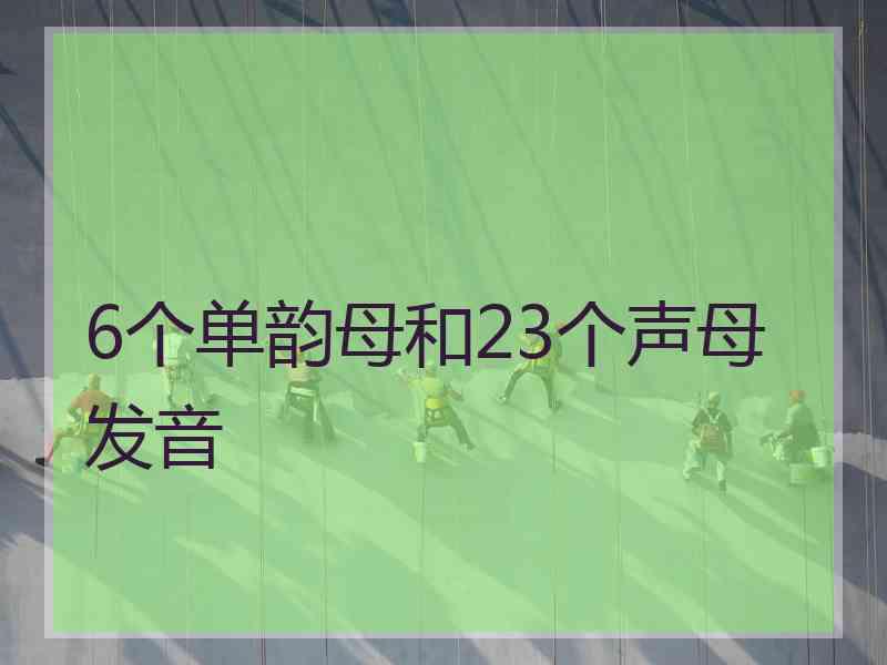 6个单韵母和23个声母发音