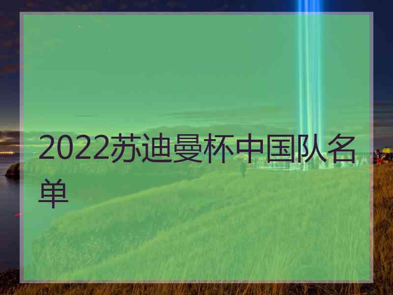 2022苏迪曼杯中国队名单