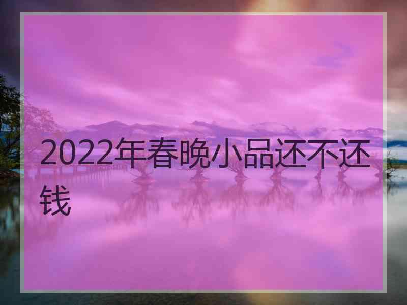 2022年春晚小品还不还钱