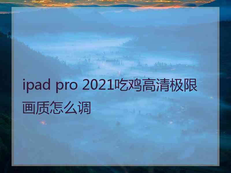 ipad pro 2021吃鸡高清极限画质怎么调