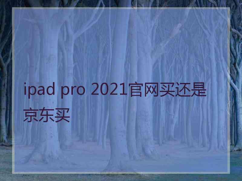 ipad pro 2021官网买还是京东买