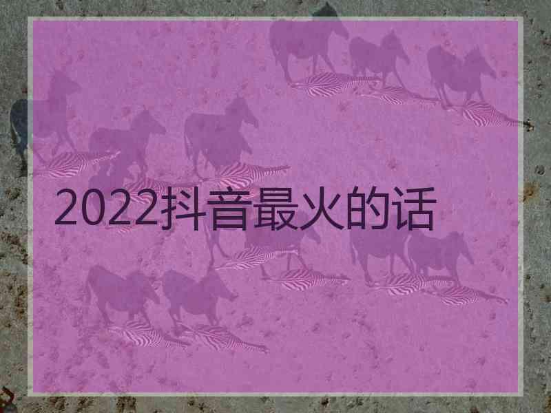 2022抖音最火的话