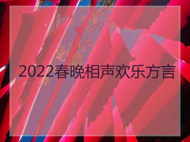 2022春晚相声欢乐方言