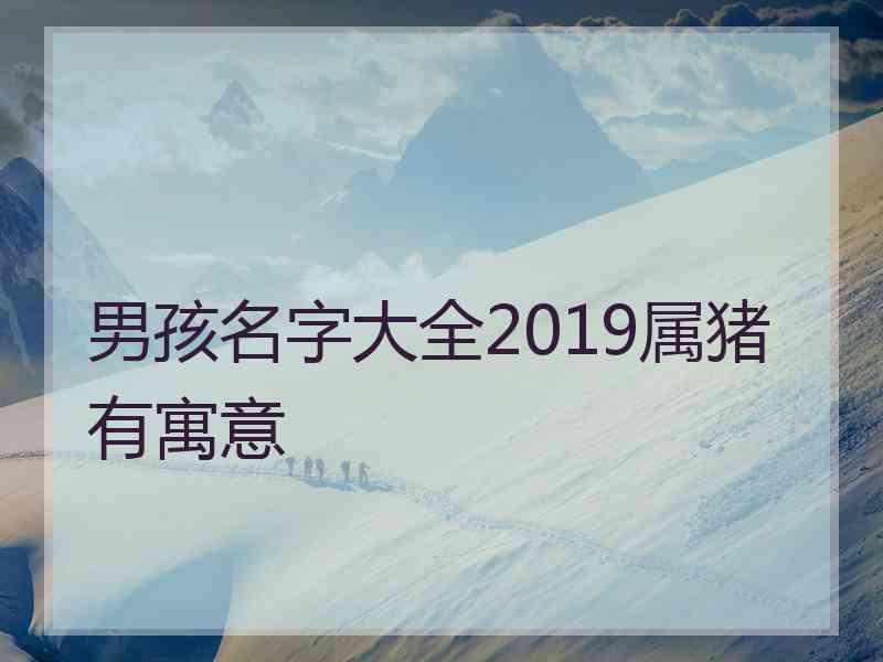 男孩名字大全2019属猪有寓意