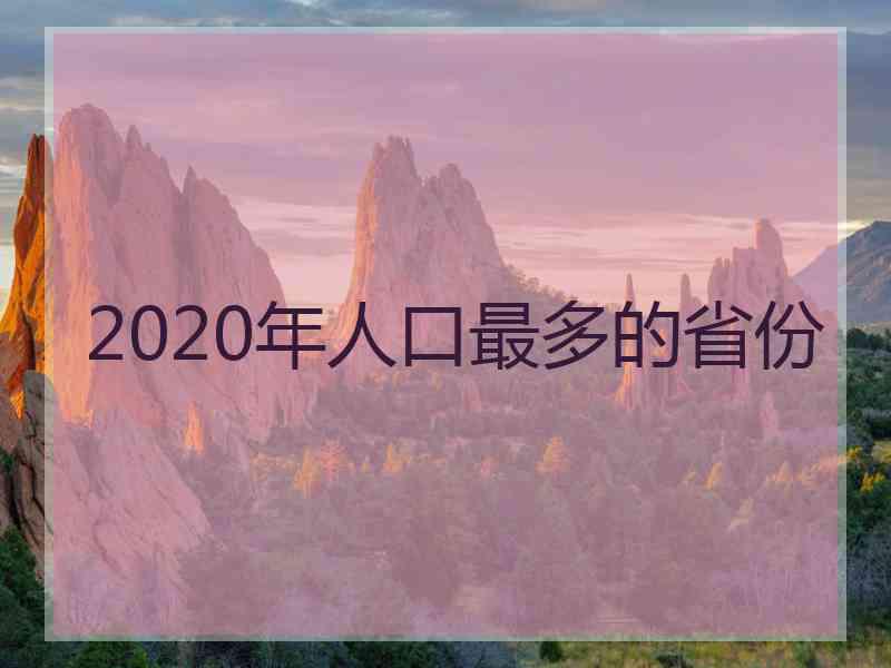 2020年人口最多的省份