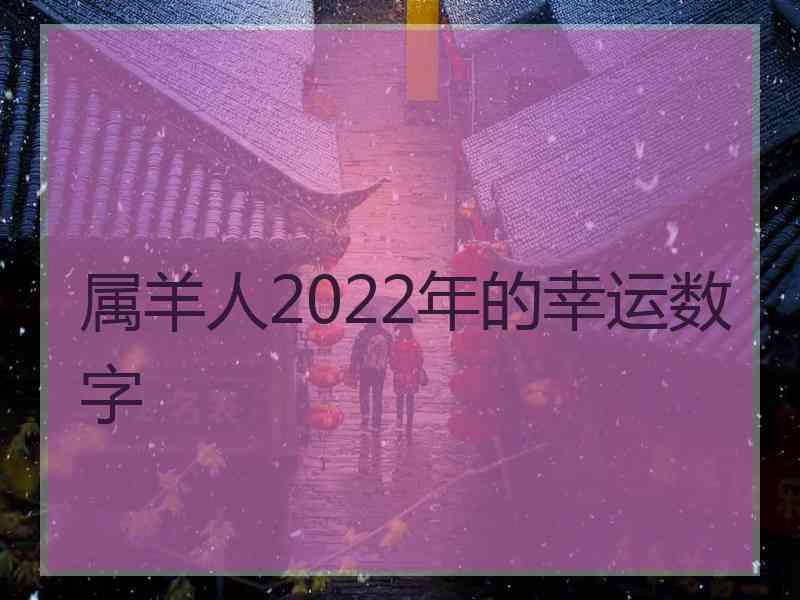 属羊人2022年的幸运数字