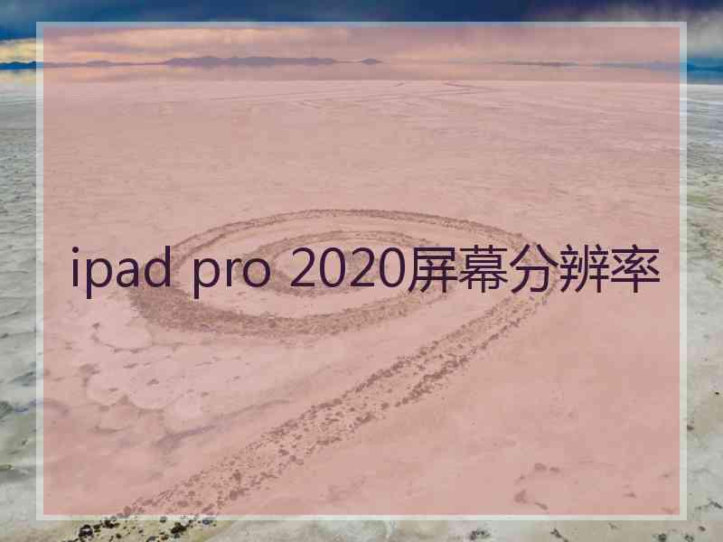 ipad pro 2020屏幕分辨率